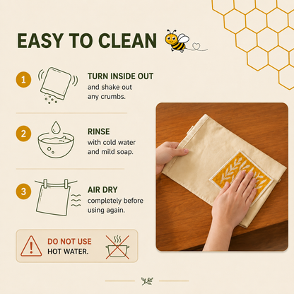 Premium Beeswax Bread Bags Made from 100% Cotton